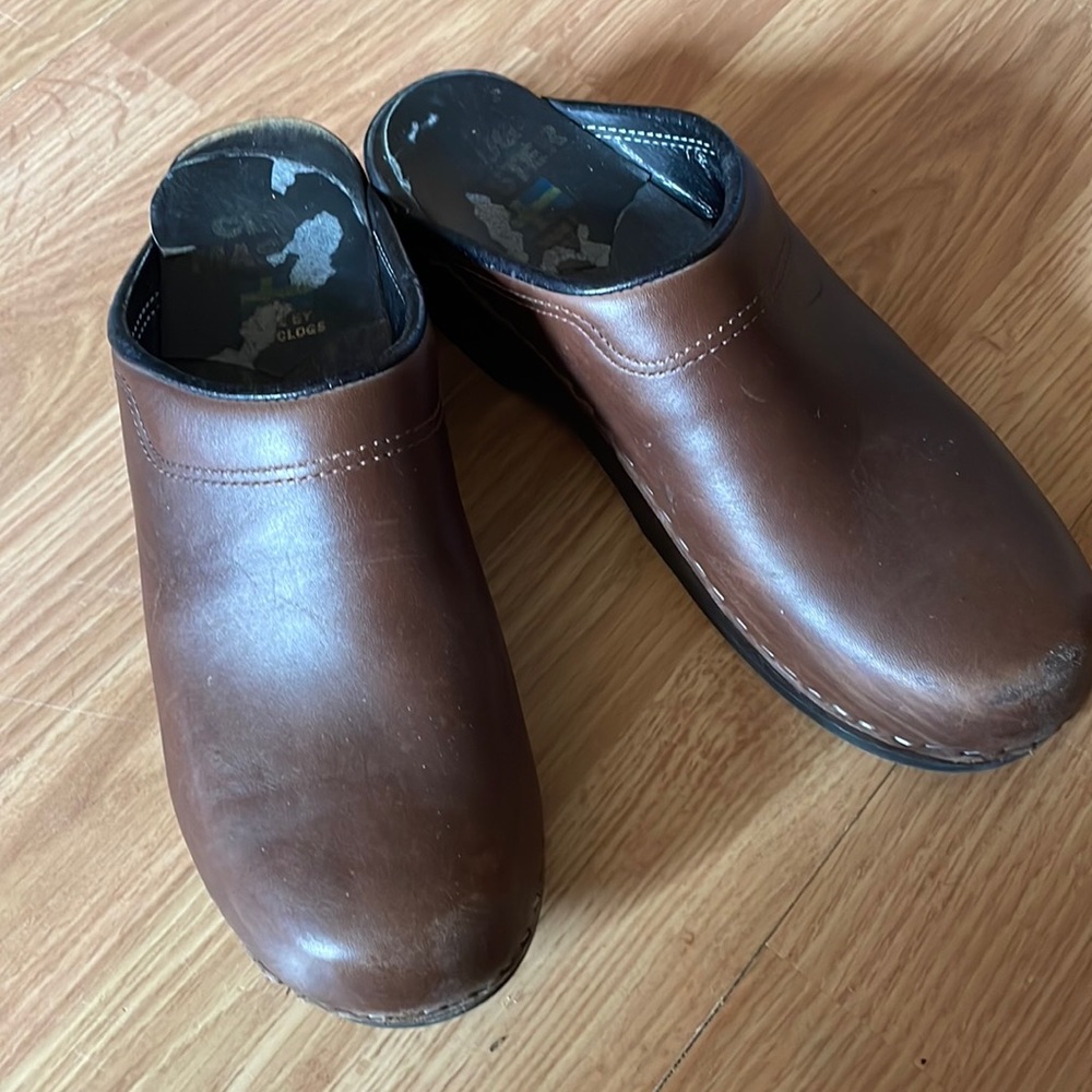 Clog Master LA vintage brown leather clogs